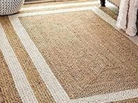 Naze Jute Braided Carpet Natural Rug Hand Woven & Reversible For Office, Living Room, Kitchen, Guest Room, Sofa Area 4X6 Pattern 8, Rectangular