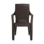 Nilkamal Plastic Chair for Living Room with Arm | 3 Year Warranty | for Home, Living Room, Outdoor | Season Rust Brown Colour | Mystique