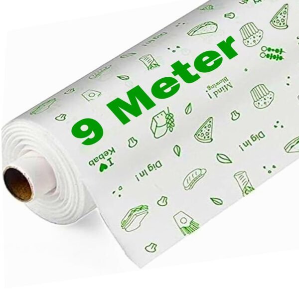 OFIXO 9 Meters Food Wrapping Paper Roll - Premium Non-Stick Butter Wrapping Paper. Food Wrapping Paper, Re-heatable Non Stick Paper, Oven Safe Parchment Paper