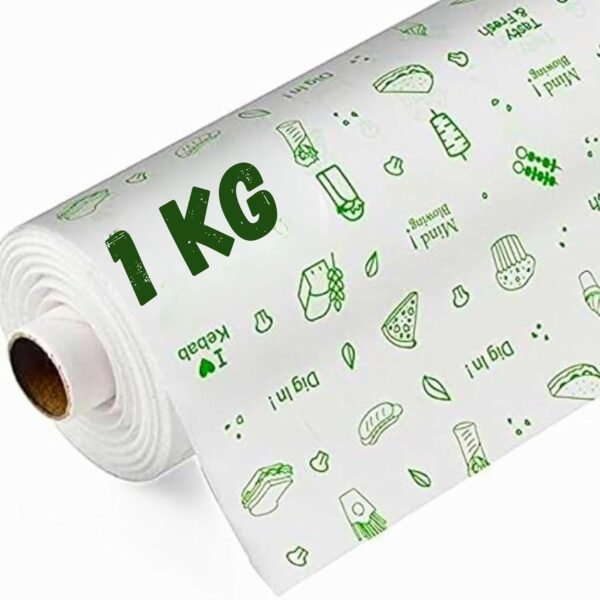 OFIXO Food Paper Roll for Food Wrap 1kg - Premium Non-Stick Butter Wrapping Paper | Used for Roti Wrapping | Parchment Paper for Food Wrap & Oil Absorption (1Kg)