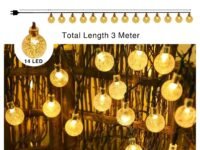 One94Store Crystal Ball String Lights – 14 LED, 3 Meter Warm White – Decorative Waterproof Fairy Lights for Indoor/Outdoor, Garden, Diwali, Christmas, Wedding, Party & Festival Decoration Pack of 1