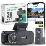 Onelap Vidsure™ (2025 Launch Front + Rear) - 3K Dashcam for Car | Real Sony STARVIS IMX335 | 5MP 3K UpScaled to 3840p Front | 2MP 1080p Rear FHD | HDR | 1.47" LCD Display | Dual Port Car Charger