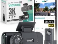 Onelap Vidsure™ (2025 Launch Front + Rear) - 3K Dashcam for Car | Real Sony STARVIS IMX335 | 5MP 3K UpScaled to 3840p Front | 2MP 1080p Rear FHD | HDR | 1.47" LCD Display | Dual Port Car Charger