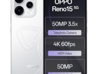 Oppo Reno15 5G (Glacier White, 8GB RAM, 256GB Storage) with No Cost EMI/Additional Exchange Offers