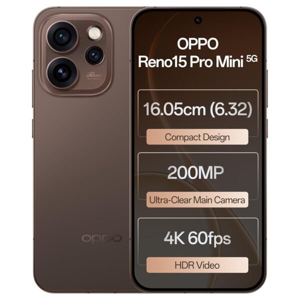 Oppo Reno15Pro mini 5G (Cocoa Brown, 12GB RAM, 256GB Storage) with No Cost EMI/Additional Exchange Offers