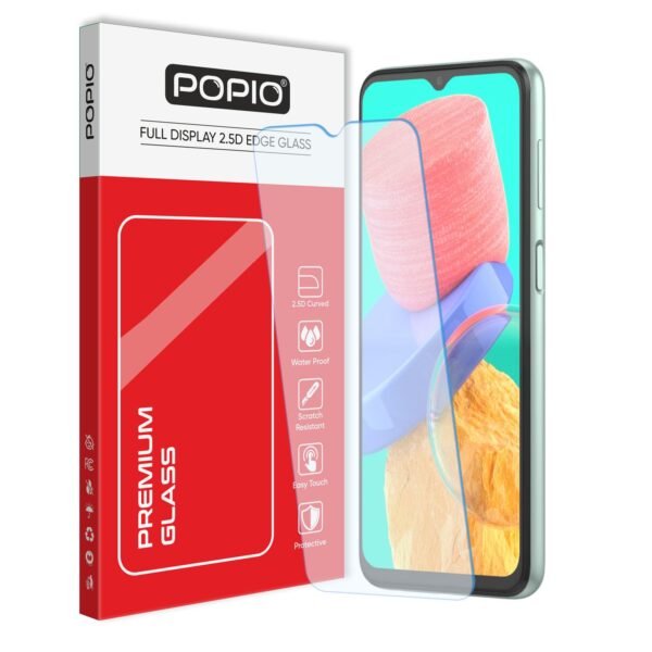 POPIO Tempered Glass Screen Protector for Samsung Galaxy F04 / M04 / M13 / M13 5G / M33 5G / M42 5G / M12 / M02 / M02S / F12 / F02S, Will Not Cover Edges