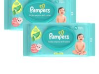 Pampers Baby Gentle Wet Wipes with Lid 144 Count (72 X Pack of 2) | with Aloe Vera and Vitamin E | 97% Pure Water | Paraben free | Combo Pack