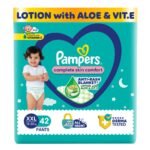 Pampers Complete Skin Comfort Pants, Anti-rash blanket, Lotion with Vitamin E & Aloe Vera,Double Extra Large size baby diapers (XXL) 42 Count,15-25kg