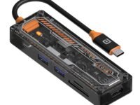 Portronics MPort View Two 6-in-1 USB Type-C Hub Dock,100 W Type-C PD&Data, USB 3.0 SuperSpeed, USB 2.0,SD and Micro SD, 4K HDMI,Transparent Case for Laptop, PC & More(Black)