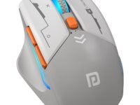 Portronics Vader Max Wireless Rechargeable Mouse, Thumb Support, Bluetooth 5.3 & 2.4 GHz Dual Mode, 6-Button Control, Adjustable DPI Up to 2400,Universal Compatibility for Laptop,Desktop,Gaming(Grey)