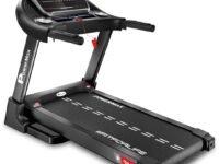 PowerMax Fitness TDM-97 4HP Manual Incline Motorized Foldable Treadmill with 12 preset Workouts, Max Speed 12kmph, Aux, Speaker|Cardio Machine for Max User 110Kg, Heart Rate Sensor, Black