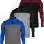 Real Essentials 3 Pack: Men's Mesh Long Sleeve Athletic Quarter Zip Pullover - Outdoor UPF 50+ (Available in Big & Tall), Set 1, 4X