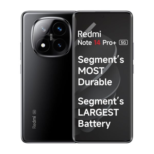 Redmi Note 14 Pro+ 5G Titan Black 8GB RAM 128GB Storage| 50 MP Triple Camera with Telephoto | Corning Gorilla Glass Victus 2 | IP 68 | SD 7s Gen 3