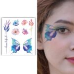 S.A.V.I Glitter Tattoo Sticker for Women - Waterproof Butterflies, Flowers & Hope Text | Eye Face Body Makeup Decor