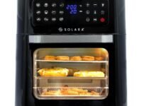 SOLARA 12L Air Fryer Oven for Home Kitchen, 1800W OTG Air Fryer Oven 12 Litre with 12 Presets, 9 Accessories, Grill, Roast, Bake, Reheat, AirFryer OTG, XX-Large, Recipe E-book, 1 Year Warranty, Black