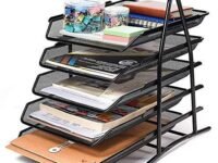 SOLDTRUE 5 Tier Mesh Metal Desk Organiser File Rack | Letter Tray A4 Papers Documents Holder Desk Organizer for Office (1 Pcs.)