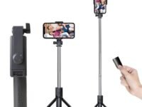 SOOPII 3-in-1 Selfie Stick with Bluetooth Remote, Foldable Tripod Stand, Compact & Extendable Upto 70 cm / 27.5 inches Mobile Stand Holder for iPhone and Android Devices