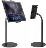 SOOPII Desktop Grade-A Quality Mobile Phone Stand+Tablet Stand Black, Tab & Mobile Holder, Adjustable & Foldable Mobile Stand, Aluminum Stand Holder for Mobile Phone and Tablet Up to 10.5 inches-JDS06