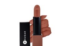 SUGAR Cosmetics Glide Peptide Serum Lipstick with Hyaluronic Acid & Vitamin E | Velvet Matte Finish | Long Lasting & Pigmented | 1 Swipe Full Coverage | 4.2gm - 03 Sahara Sands