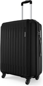 Safari Genius Alley Trolley Bag Hard Case Polypropylene, 4 Spinner Wheels, 360 Degree Wheeling Carry on Luggage, Travel Bag, Suitcase for Travel, Trolley Bags for Travel, Black, Medium 66cm, Luggage