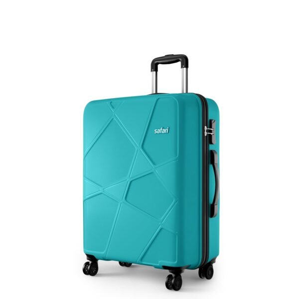 Safari Large Pentagon Pro 8 Wheels 75Cm Size Checkin Trolley Bag, Hard Case Polypropylene 360º Wheeling Luggage for Men & Women, Travel Bag, Suitcase for Travel, Trolley Bags for Travel, Cyan