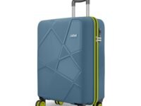 Safari Pentagon Neo 8 Wheels Carry on Cabin Trolley Bag, Hard Case Polypropylene with 360 Degree Wheeling Luggage for Men & Women, Suitcase for Travel, Ink Blue, 55cm, Small