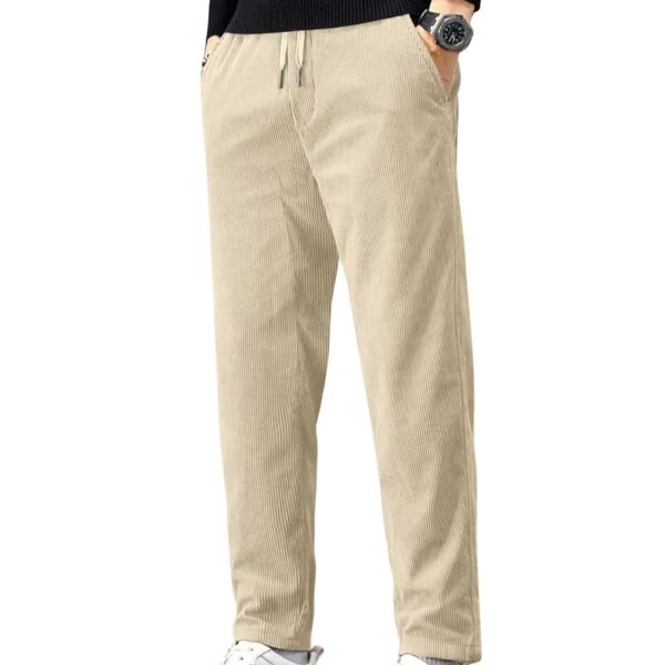 Samfor Men's Comfortable Corduroy Pants | Relaxed Fit Stretch Waist Trousers for Everyday Wear
