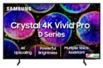 Samsung 138 cm (55 inches) D Series Brighter Crystal 4K Vivid Pro Ultra HD Smart LED TV UA55DUE77AKLXL (Black)