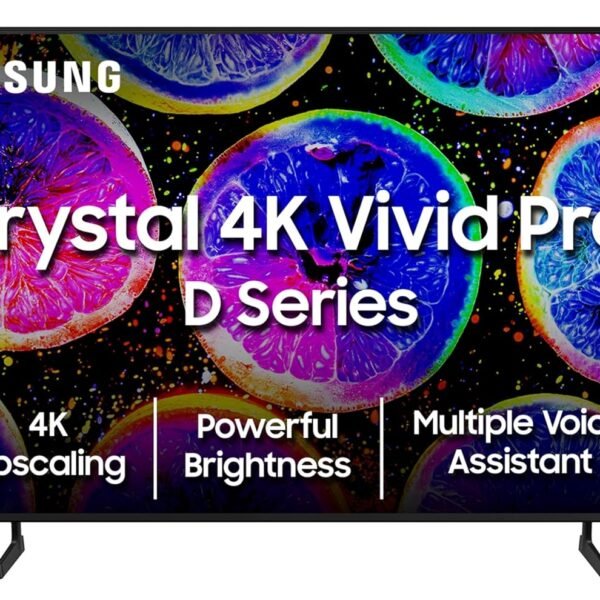 Samsung 138 cm (55 inches) D Series Brighter Crystal 4K Vivid Pro Ultra HD Smart LED TV UA55DUE77AKLXL (Black)