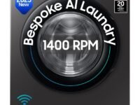 Samsung 9 kg, 5 star, AI EcoBubble, Super Speed, Wi-Fi, Hygiene Steam with Inbuilt Heater, Digital Inverter, Fully-Automatic Front Load Washing Machine (WW90DG5U24AXTL, Inox)