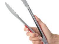 Signamio SS Food Grade Tongs for Kitchen for Frying - Premium Stainless Steel Tongs, Ideal Tong for Cooking, Grilling, and Serving, Heat Resistant and Non-Stick Kitchen Tool