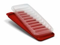 SignoraWare Narrow Stick BPA Free Plastic Twist Easy Ice Tray | Flexible Material | Easy to Release | Dishwasher Safe |Suitable Ice Stick Shape That Will fit into The Water Bottle (11 Cubes | Red)
