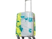 Skybags Cabin Acrylonitrile Butadiene Styrene (Abs) Trooper Hard Luggage (55Cm) | Luggage Trolley with 4 Spinner Wheels and Resettable Combination Lock | Lime Green Small