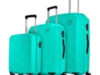 Skybags Streax | Set of 3 (Cabin+Medium+Large) Trolley Bag, 55+66+76 Cm Hardside Luggage | 8 Wheels, Combination Lock | Polypropylene | Suitcase for Travel | 5 Year International Warranty | Turquoise