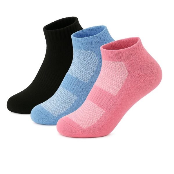 Socks for Women Ankle Length | Pack of 3 | Polyviscose Blend with Arch Support | Multicolor