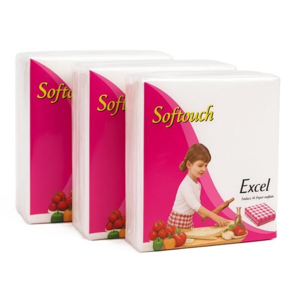 Softouch 2 Ply Pack of 3 tissue paper Napkins 50 Pcs Per pack