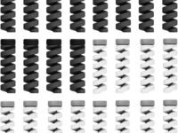 Sounce 25 Pcs Spiral Cable Protectors & Wire Protectors Spring Wire for All Wired Accessories for USB Charger, Data Cable, Headphones, MacBook, Laptop, Elastic Cord Saver (Black & Grey)