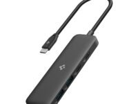 Spigen ArcDock 4-in-1 3.2 Gen 1, Type-C Hub with Multi Port (2 x USB-A 5Gbps, 2 x USB-C 5Gbps) for MacBook Air/Pro M1/M2/M3 and Laptops - Black