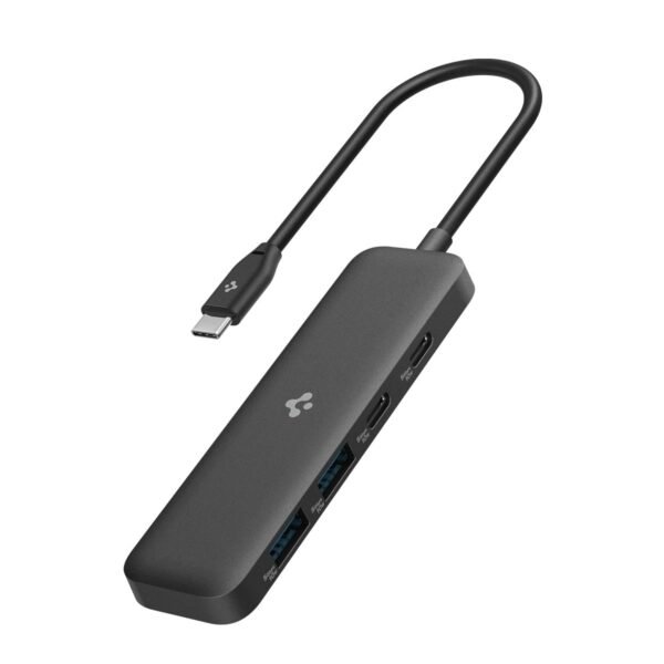 Spigen ArcDock 4-in-1 3.2 Gen 1, Type-C Hub with Multi Port (2 x USB-A 5Gbps, 2 x USB-C 5Gbps) for MacBook Air/Pro M1/M2/M3 and Laptops - Black