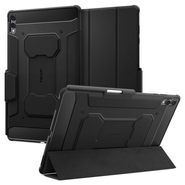Spigen Rugged Armor Pro for Samsung Galaxy Tab S11 Ultra 14.6inch Full Cover Folio Case with Built in S Pen Holder, Trifold Stand - Black