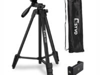 Syvo S-510 PRO 55-Inch (140CM) Aluminium Tripod, Universal Lightweight Tripod with Carry Bag for All Smart Phones, Gopro, Cameras (Black)