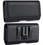 TDG Pu Leather Belt Pouch Holster for Apple iPhone Smartphones & Mobiles (Display 5.5 to 6.7 inches) (Black, 6.3)