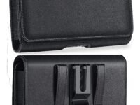 TDG Pu Leather Belt Pouch Holster for Apple iPhone Smartphones & Mobiles (Display 5.5 to 6.7 inches) (Black, 6.3)