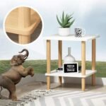 Table Storage Shelf Side Table with Open Cabin Bedside Table Nightstand, End Table Engineered Wood Bedside Table (Finish Color -White