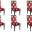 The Furnishing Tree Premium 8-Seater Dining Table Cover with Matching Chair Covers - Festive Red Green Plaid Pattern - Table Cover Dimension WxL- in Cms: (150x275), in Inches: (59x108)