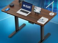 The Sleep Company - Electric Height Adjustable Desk | Ergonomic Work from Home Table | 4 Memory Presets | 2 Years Warranty | 1200 x 600 Thick Top | Free Installation | Wooden & Black