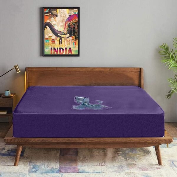 Trance Cotton Feel Terry Ultra Soft Waterproof Mattress Protector |Hypoallergenic Mattresses Cover (72x72 inch | 6x6 feet, Plum - Pack of 1)