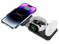 UNIGEN UNIFOLD 3in1 Wireless Magnetic Mag-Safe for iPhone 17/16 Plus/17/16 Pro/17/16 Pro Max,15/15 Plus/15 Pro/15 Pro Max,14/13/12 Series, AirPods 3rd/2nd, Series 9/8/7/6/5/4/SE-Black