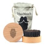 UrbanMooch Round 100% Boar Bristle Beard Brush And Mustache Brush Made With Beechwood Handle For Men For A Healthy Beard & Styling - Pocket/Compact Size | Ideal for Daily Beard Use
