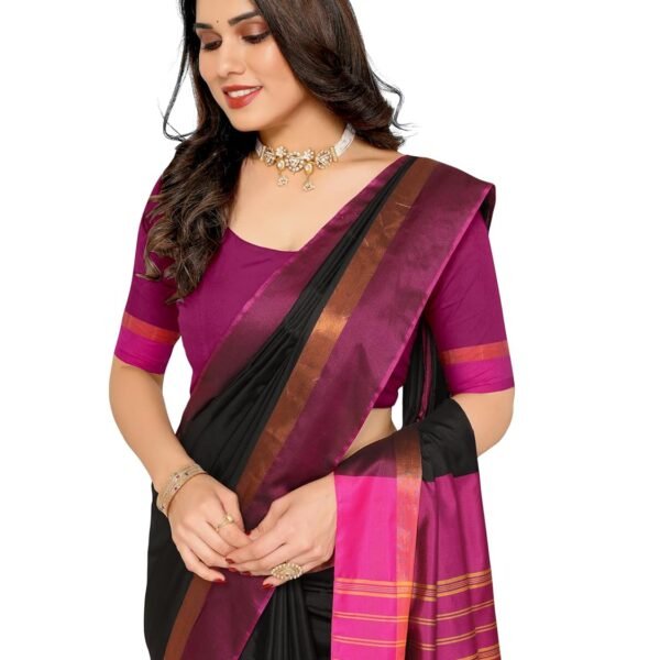 VJ Fashion Women Kerala Silk Blend Saree With Blouse Piece_freesize